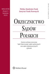 : Orzecznictwo Sądów Polskich - e-wydanie – 4/2024